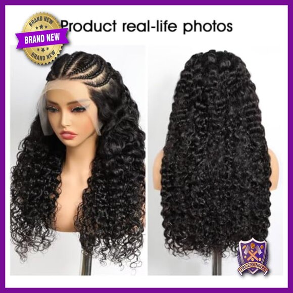 13x6 Full Lace Human Hair Wig Water Wave Pre Braided 20 Inch 210 Density main image 6